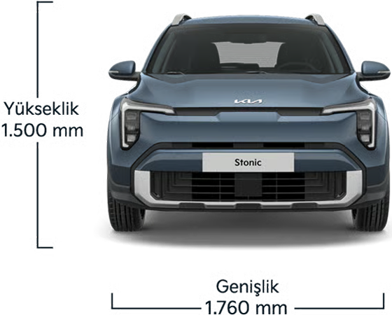 Kia Yeni Stonic Yükseklik ve Genişlik Ölçüleri
