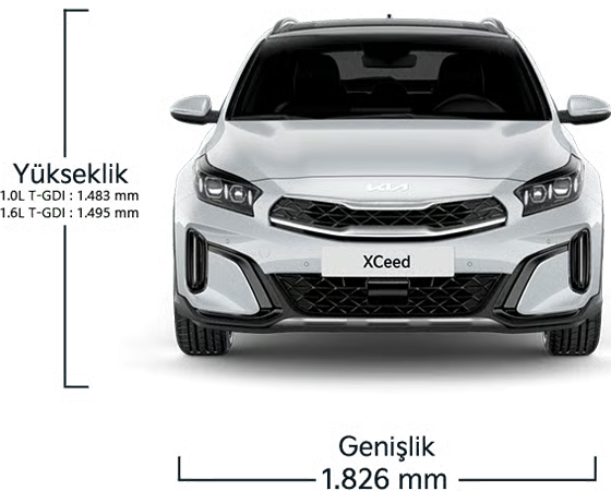 Kia XCeed Yükseklik ve Genişlik